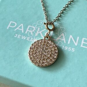 Park Lane Gold Crystal Disc Necklace